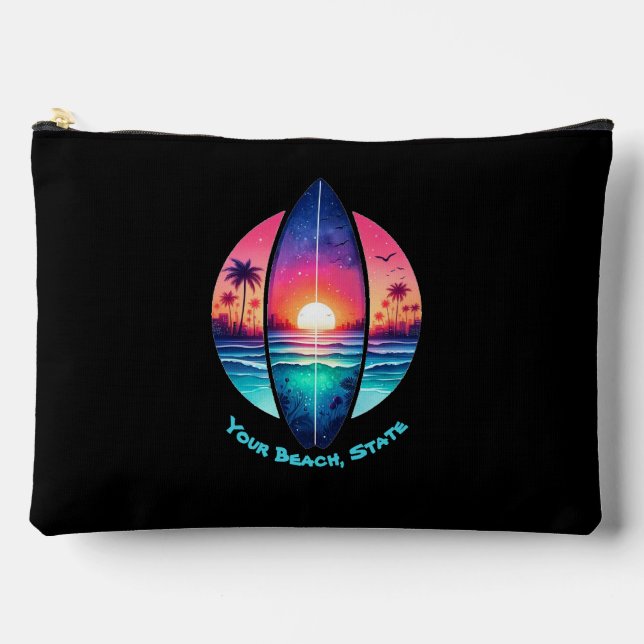 Pochette À Accessoires Surf au coucher du soleil (Recto)