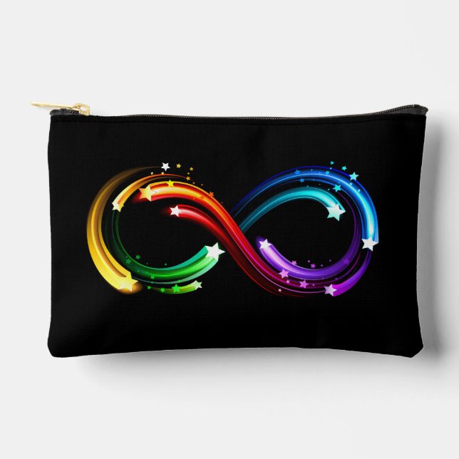 Pochette À Accessoires Symbole de l'infini des comètes arc-en-ciel (Recto)