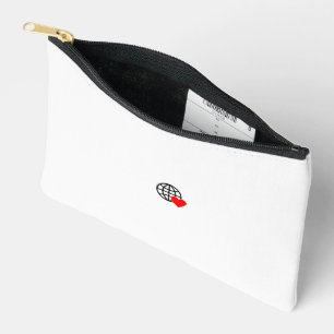 Pochette À Accessoires Symbole du coeur rouge créé avec des lignes lisses