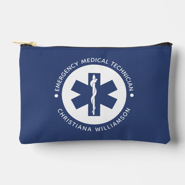 Pochette À Accessoires Symbole EMT personnalisé Technicien Médicale d'urg (Recto)