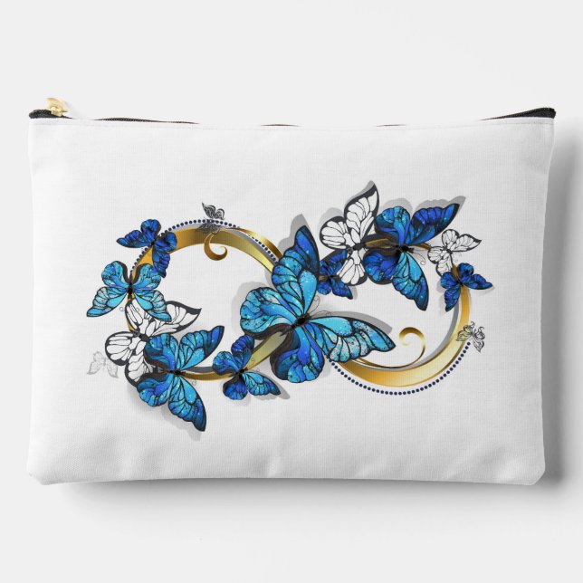Pochette À Accessoires Symbole infini de papillons Morpho bleus (Recto)
