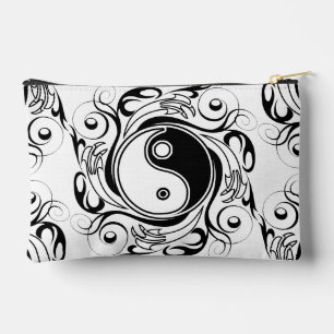 Pochette À Accessoires Symbole Yin & Yang Style de tatouage noir et blanc