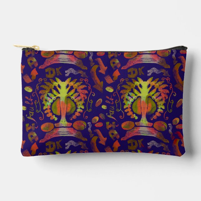 Pochette À Accessoires Symétrie orientale psychédélique Art Abstrait (Recto)