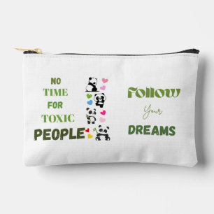 Pochette À Accessoires T-shirt graphique avec un panda mignon et un sloga
