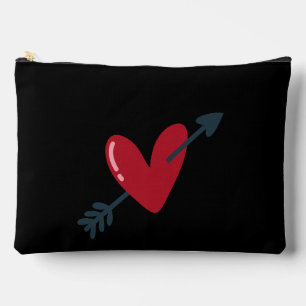 Pochette À Accessoires T-Shirt minimaliste Saint-Valentin Cœur avec flèch