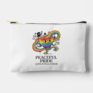 Pochette À Accessoires T-Shirt Tasse de Café Arc-en-Ciel Fière Paix Rétro
