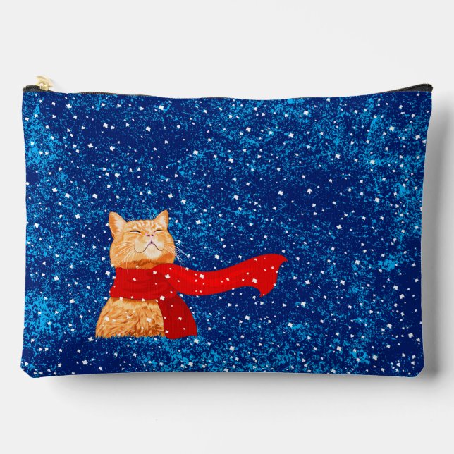 Pochette À Accessoires Tabby aime la neige (Recto)