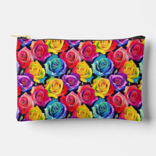 Pochette À Accessoires Tableau de rose aquarelle gras, motif floral