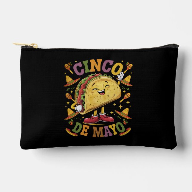 Pochette À Accessoires Taco Dansant Drôle Fête De Cinco De Mayo Party (Recto)