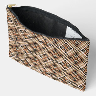 Pochette À Accessoires Tan sur les formes géométriques noires