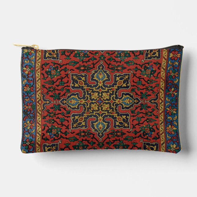 Pochette À Accessoires Tapis Persan Rouge Bleu Classique (Recto)