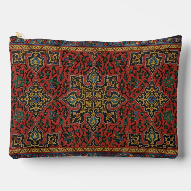 Pochette À Accessoires Tapis Persan Rouge Bleu Classique (Recto)