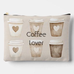 Pochette À Accessoires Tasses cœur café crème