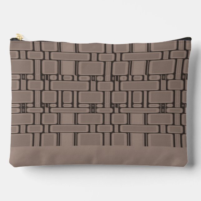 Pochette À Accessoires Taupe neutre Motif rectangle (Recto)