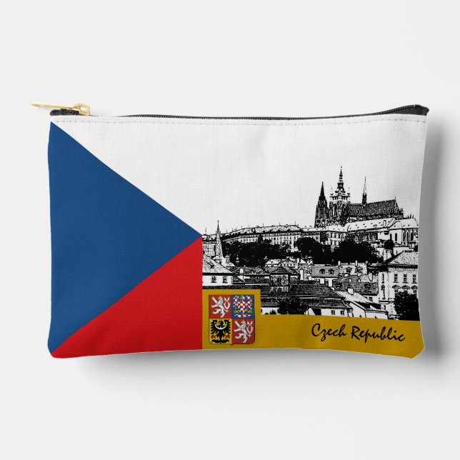 Pochette À Accessoires Tchèque sac, Prague & Tchèque Drapeau mode (Recto)