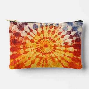 Pochette À Accessoires Teinture rouge orange bleue