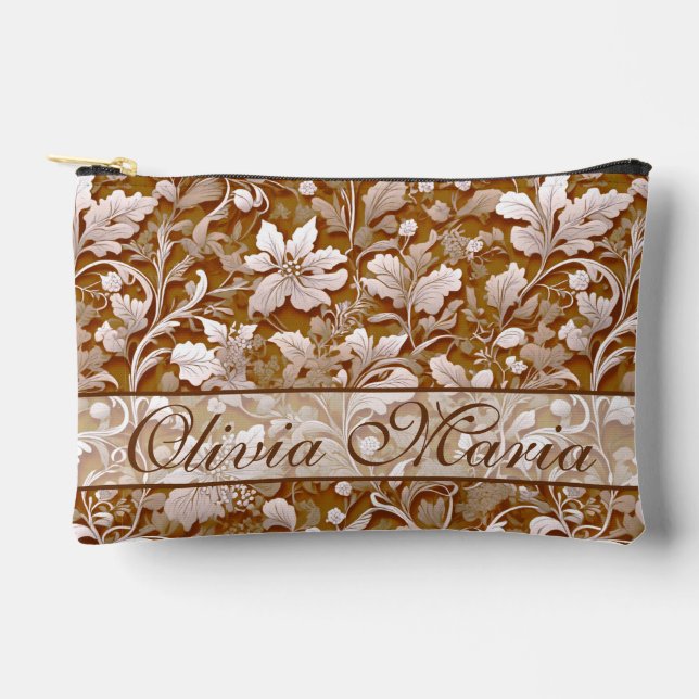 Pochette À Accessoires Terracotta Burnt Orange Boho botanique moderne (Recto)