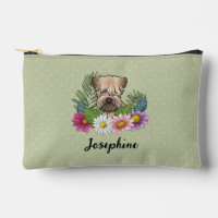 Terrier Wheaten à poil doux avec fleurs et nom