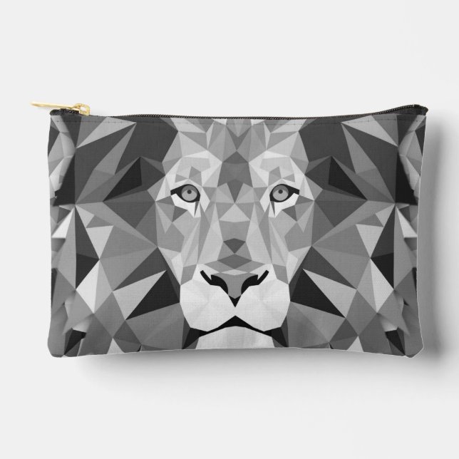 Pochette À Accessoires Tête de lion géométrique cool (Recto)