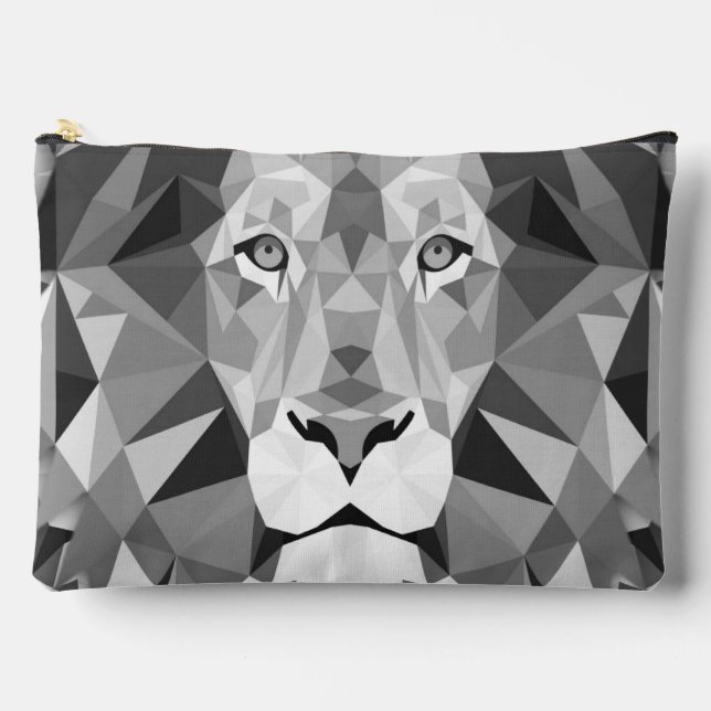 Pochette À Accessoires Tête de lion géométrique cool (Recto)