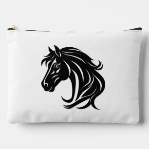 Pochette À Accessoires Tête de magnifique cheval noir