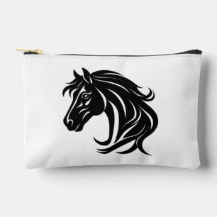 Pochette À Accessoires Tête de magnifique cheval noir