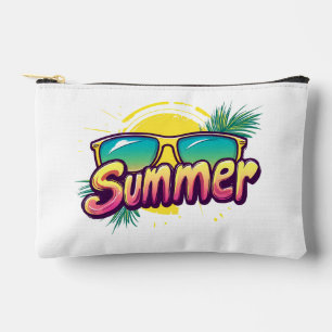 Pochette À Accessoires Texte d'été - Lunettes de soleil colorées d'été