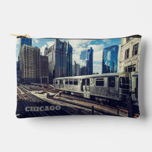 Pochette À Accessoires Texte personnalisé Chicago USA