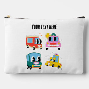 Pochette À Accessoires Texte personnalisé Mignon Dessin Animé Coloré Voit