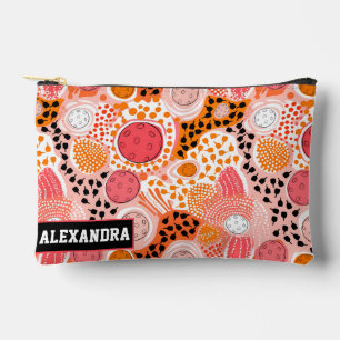 Pochette À Accessoires Texte personnalisé - Orange et corail