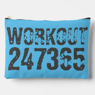 Pochette À Accessoires Texte usé et rayé Workout 247365 bleu