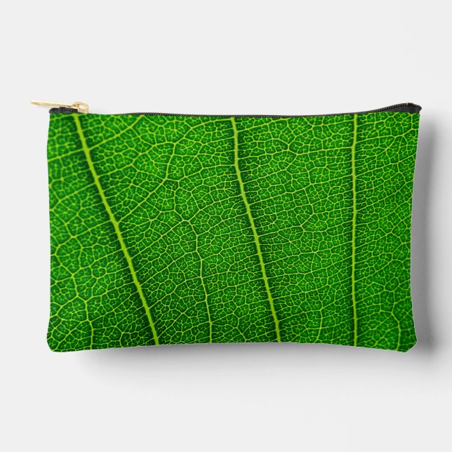 Pochette À Accessoires Texture de feuille verte abstraite (Recto)