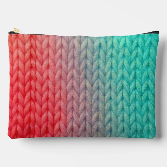 Pochette À Accessoires Texture de point de tricot dans des couleurs dégra (Recto)