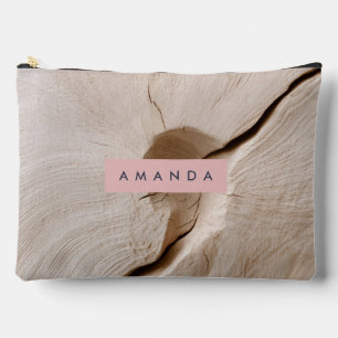 Pochette À Accessoires Texture personnalisée du grain de bois naturel