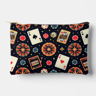 Pochette À Accessoires Thème de motif de casino sur fond noir