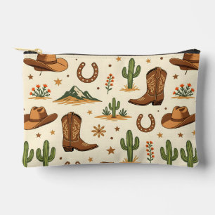 Pochette À Accessoires Thème de pays occidental avec cactus