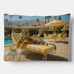 Pochette À Accessoires Tigre au bord de la piscine à Palm Springs