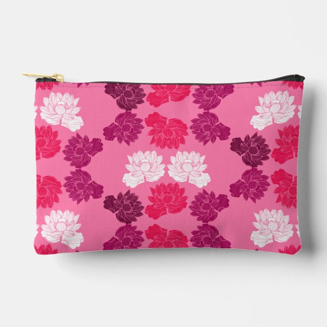 Pochette À Accessoires Tissu de nénuphars roses Imprimer (Recto)