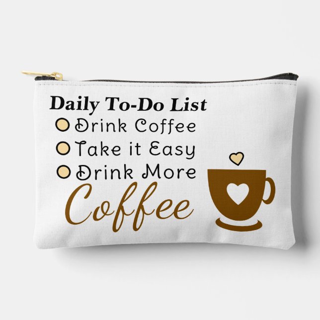 Pochette À Accessoires To-do list coffee lovers white brown (Recto)
