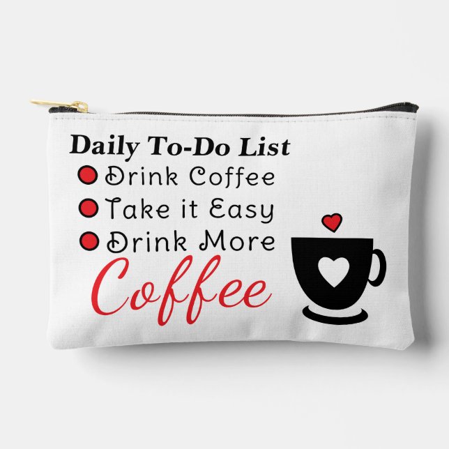 Pochette À Accessoires To-do list coffee lovers white red (Recto)