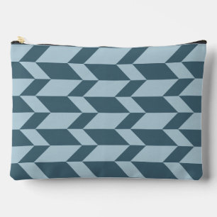 Pochette À Accessoires Tons Bleus Gras Deux Tons Flèche Chevron