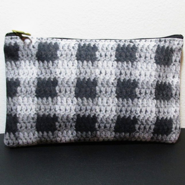 Pochette À Accessoires Tons Noir Et Gris Plaid Crochet Artistique Impress (Créateur téléchargé)