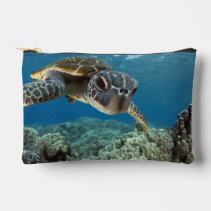 Pochette À Accessoires Tortue verte hawaïenne