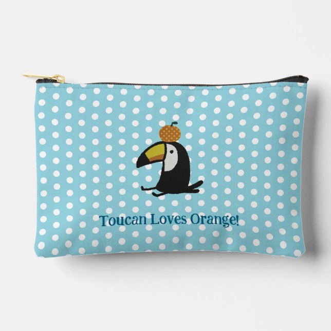 Pochette À Accessoires Toucan Loves Orange (Recto)