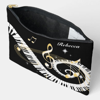 Pochette À Accessoires Touches de piano personnalisées et notes de musiqu