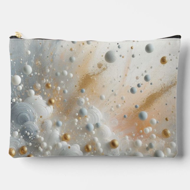 Pochette À Accessoires Tourbillons blancs et rose de la Voie lactée  (Recto)