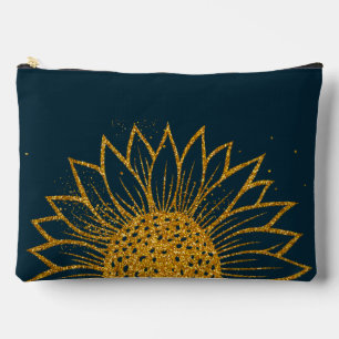 Pochette À Accessoires Tournesol Pailleté Fête des Mères Navy Monogrammé