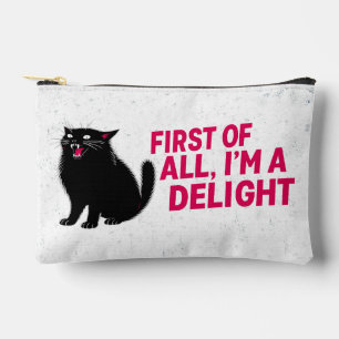 Pochette À Accessoires Tout D'abord Je Suis Un Délice Chat Noir Rugissant