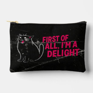 Pochette À Accessoires Tout D'abord Je Suis Un Délice Chat Noir Rugissant