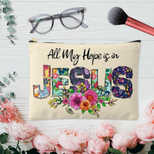 Pochette À Accessoires Tout mon espoir est en Jésus Floral